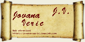 Jovana Verić vizit kartica